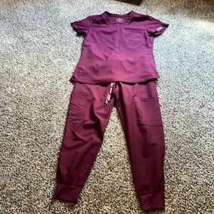 scrub set wine color
